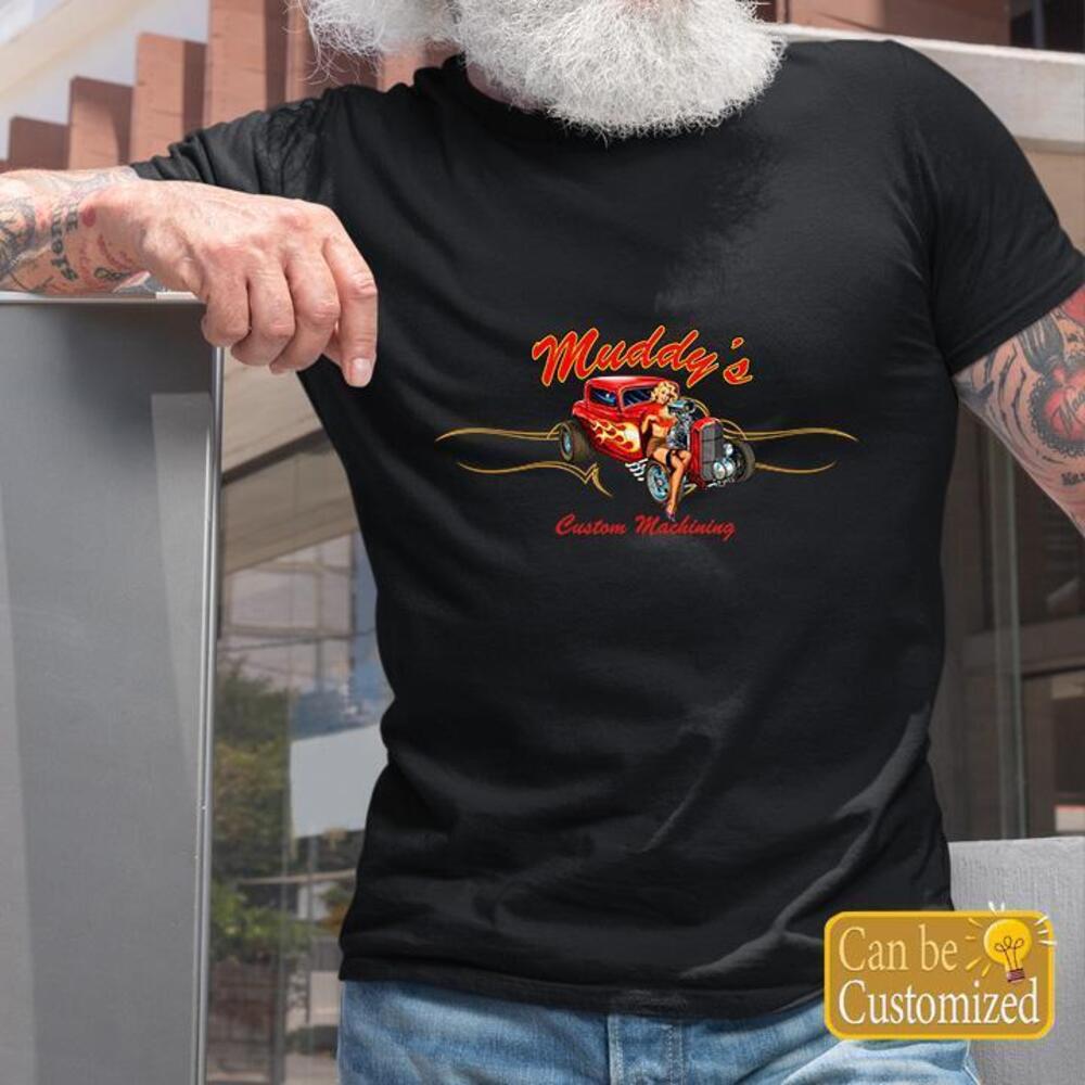 Personalized Hot Rod Pinstripe Pinup Girl T Shirts